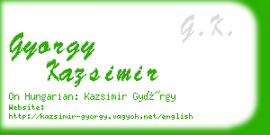 gyorgy kazsimir business card